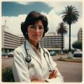 Docteur Henora Guzmàn, devant le grand Hôpital de Monterrey