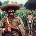 Un paysan mexicain dans un champ de Mais